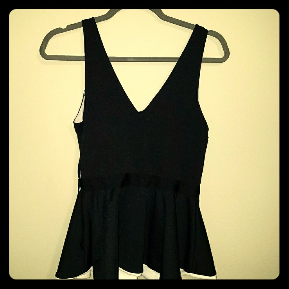Black peplum top
